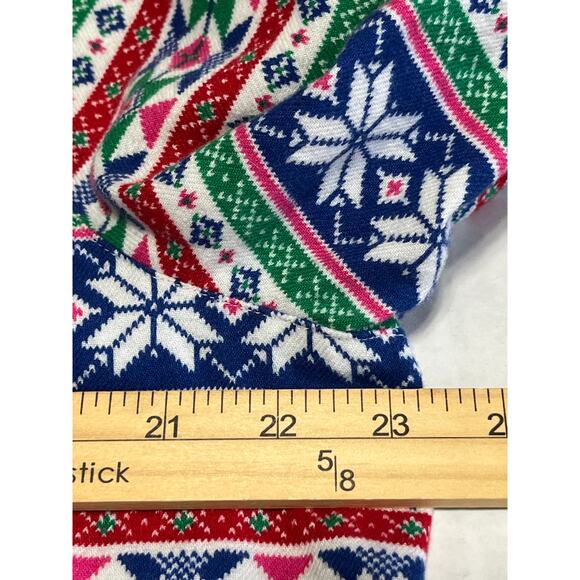 Lands End Women's Holiday Pajama Flannel Top Green Sleep Shirt Fair Isle XL/18 - Picture 12 of 12